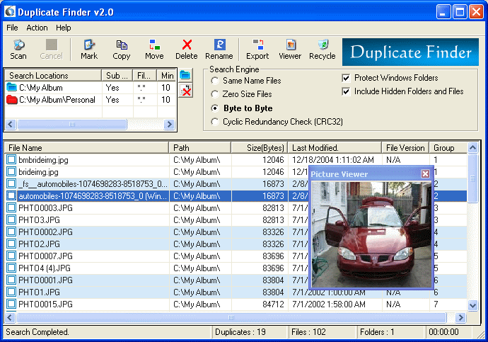 Duplicate Finder Screenshot